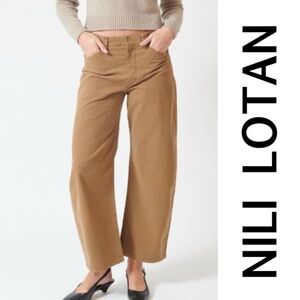 Nili Lotan Caramel Wide-Leg Tibeca Pants